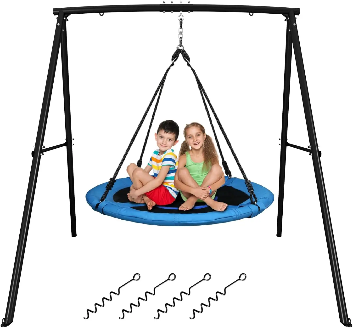 

Trekassy 440lbs Swing Set for Backyard, 40" Saucer Swing with Frame for Kids Outdoor, Outdoor Play Equipment