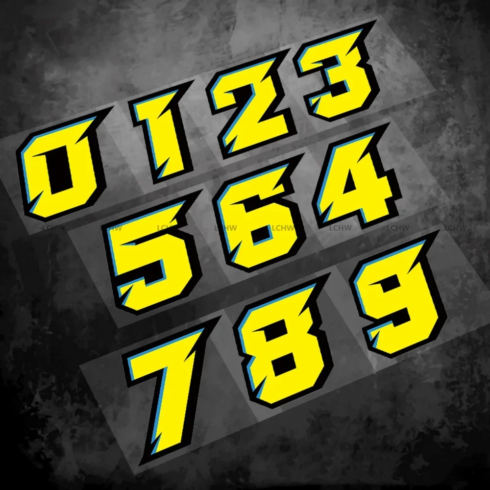 Racing Number Silver Sticker Bike Motorbike Body Fuel Tank Helmet Decal Car Styling