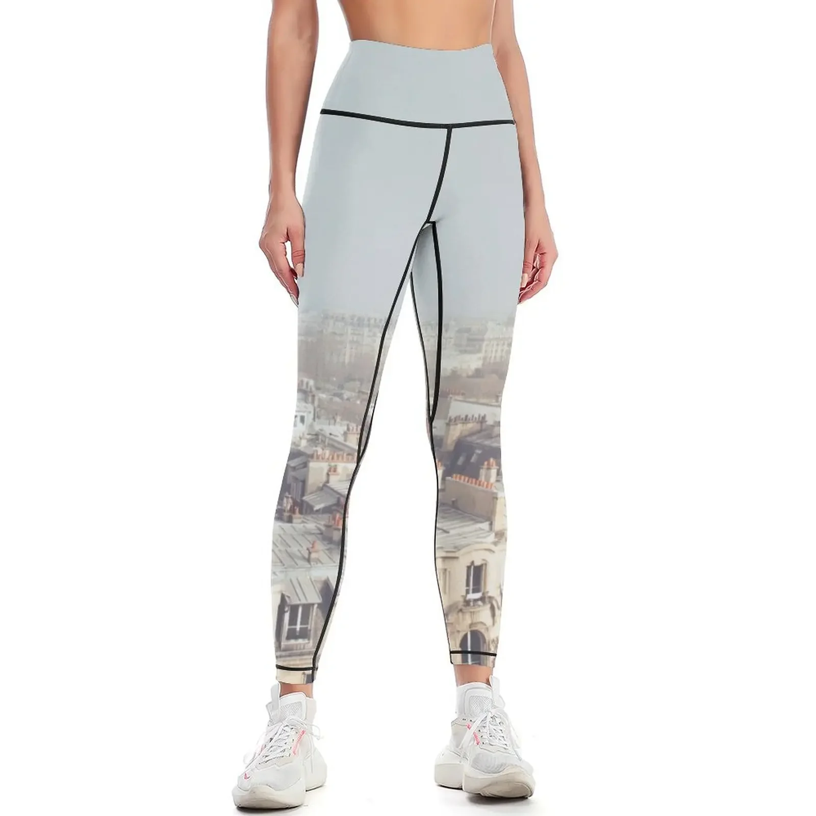 

Paris Morning Rooftops Leggings trousers sport legging workout clothes for Golf wear Womens Leggings