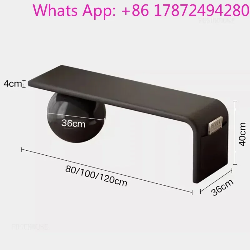 New Arrival Stool for Home Entrance Integrated with Side Pockets High-end Cat Paw Leather Ottoman for Clothing Store
