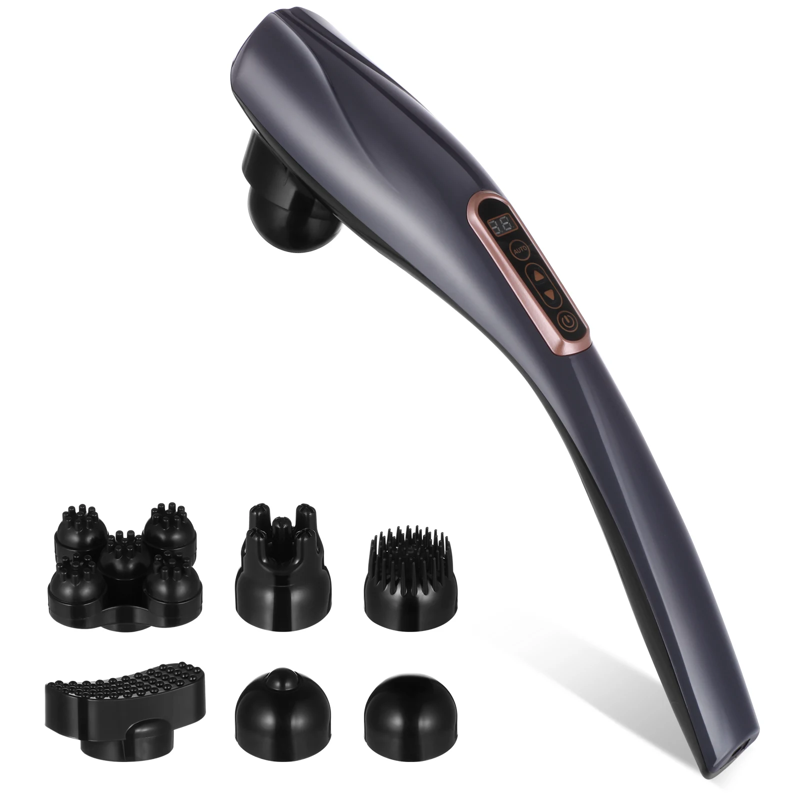 

Handheld Massager Electric Massage Tool for Neck Back Shoulders 12 Modes Rechargeable Body Massager