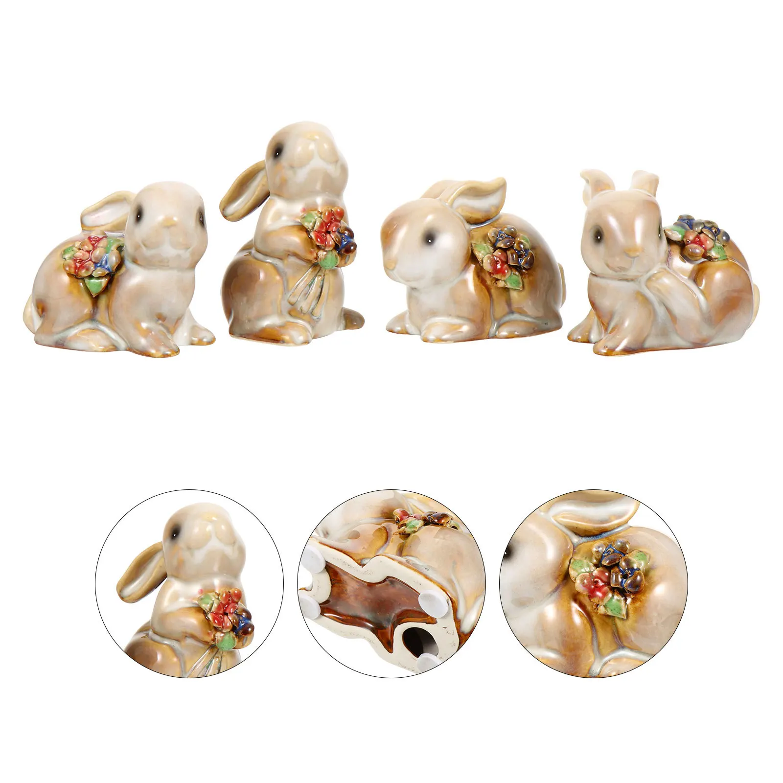

4 Pcs Artificial Rabbit Lovely Decor Adornment Easter Decoration Ornament
