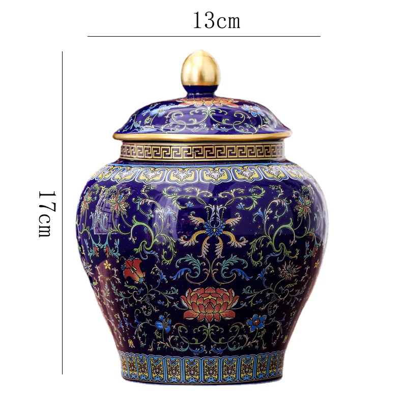 European-style Twisted Flower Ceramic Jar Gold-plated Porcelain Sealed Jar Candy Food Storage Box Crafts Porch Living Room Decor