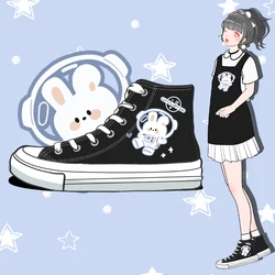 Amy and Michael Anime High Top Canvas Shoes Cute Girls Students Teens Flat Casual Sneakers Female Woman Vulcanize Shoes