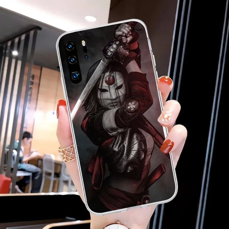 Oni Ronin Girl Smart Phone Case for Huawei P50 P40 P30 Pro Mate 40 30 Pro Nova 8 8i Y7P Honor Clear Phone Cover Funda