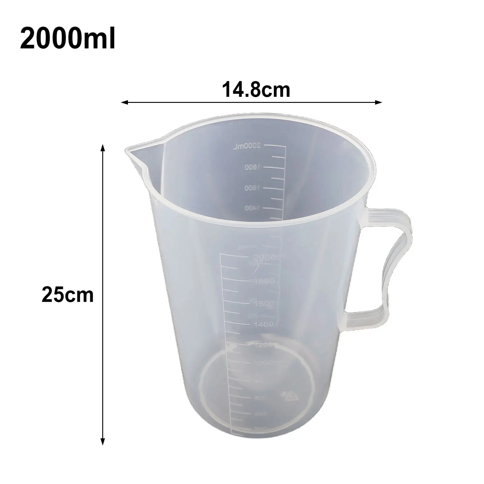 Measuring Cup 250/500/1000/2000/5000ml Measuring Jug Plastic Beaker Transparent Lightweight Reusable-Graduated Plastic Cup