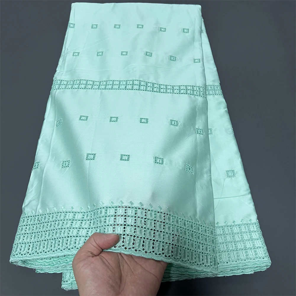 

2025 африканская нигерийская ткань для шитья платья, высокое качество, тюль, кружевная ткань, дамасский хлопок, чистая вышивка, свадебная вечеринка, 5 ярдов hz1393