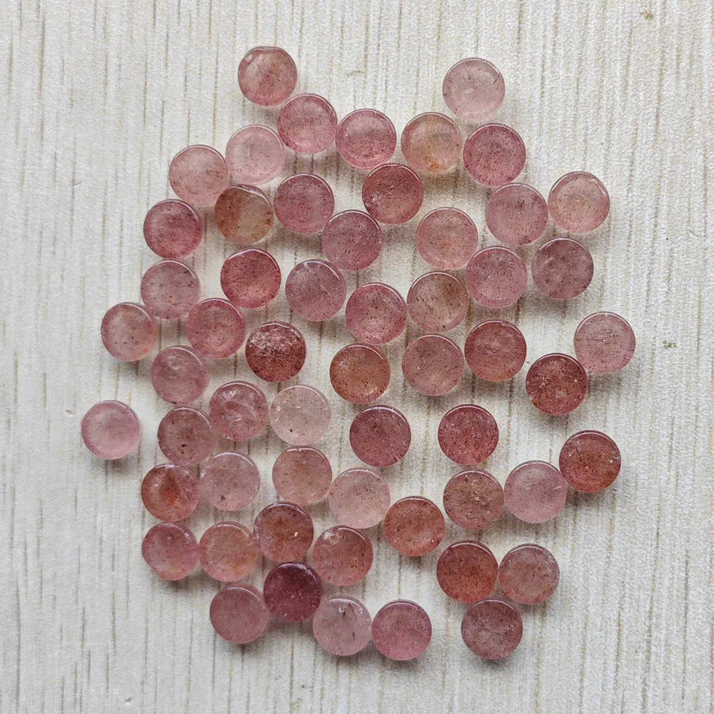 Fashion high quality natural strawberry stone round cab cabochon 8mm beads for jewelry making wholesale 50pcs/lot free shipping