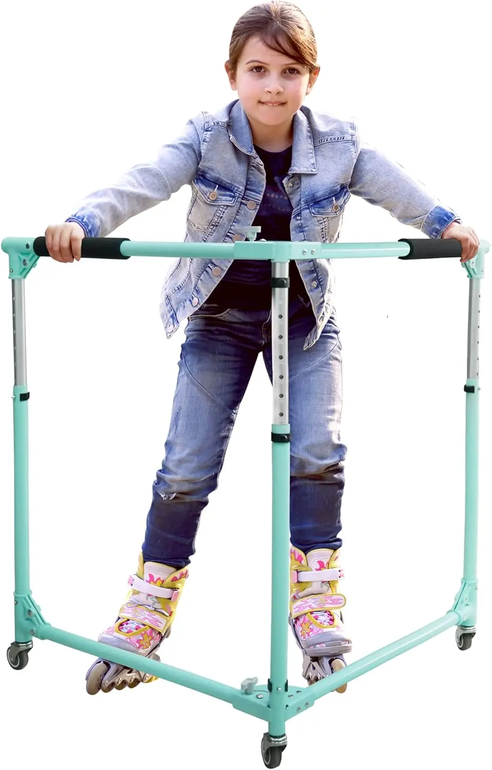 Andador Plegable para Patinaje sobre Ruedas, Andador de Entrenamiento con Altura Ajustable para Niños Pequeños y Niños