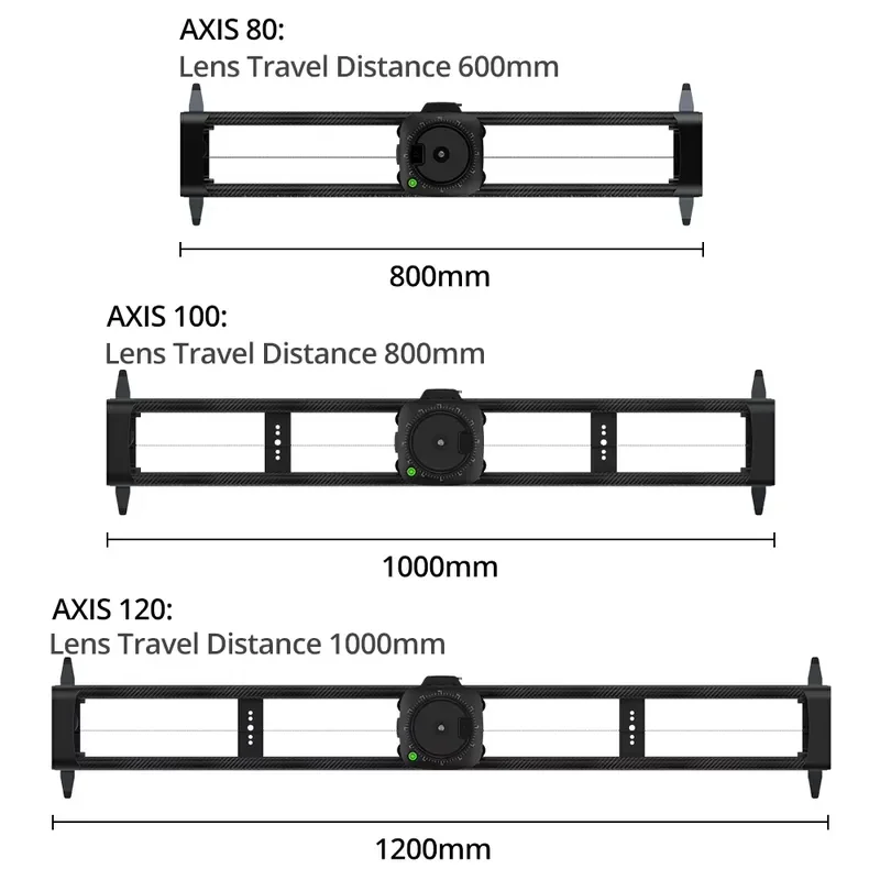 80Pro/100Pro/120Pro Multi-axis Motorized Portable Slider Carbon Fiber Electric Track 360° for DSLR