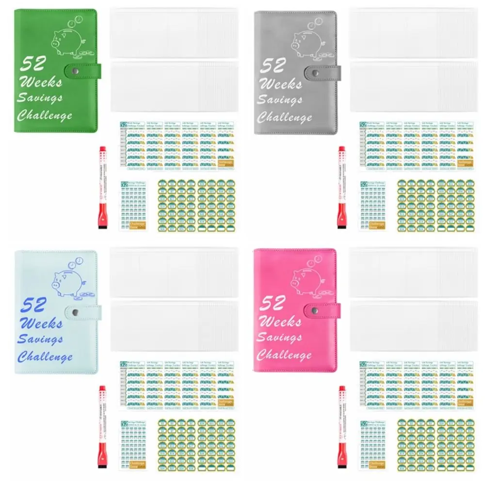 

Cute 52 Week Savings Challenge Binder Colorful Dazzling Colors Cash Savings Challenge Books Budget Organizer PU Leather