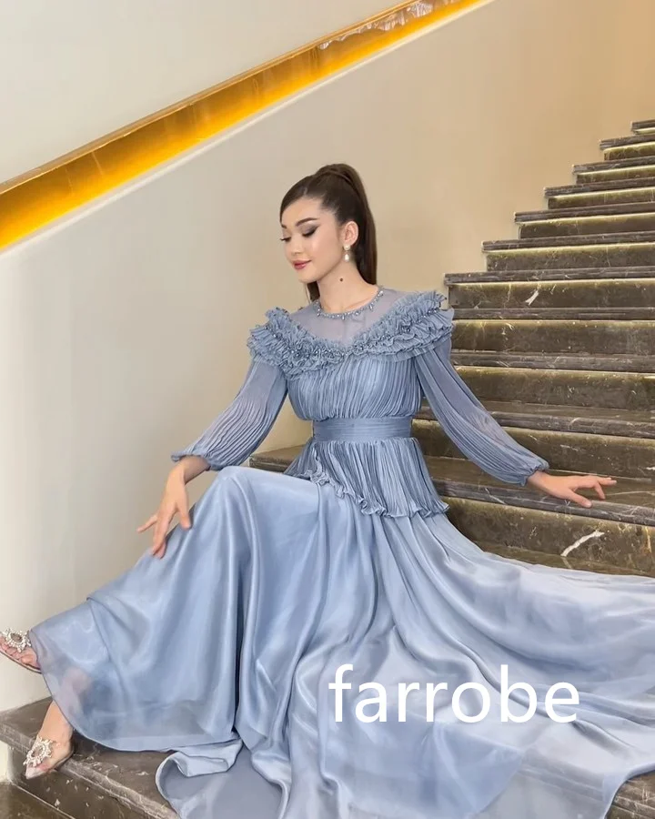 Customized Intricate Organza Pleat A-line O-Neck Midi Dresses Evening Dresses Exquisite Modern Style Pastrol Unisex Chinese Styl