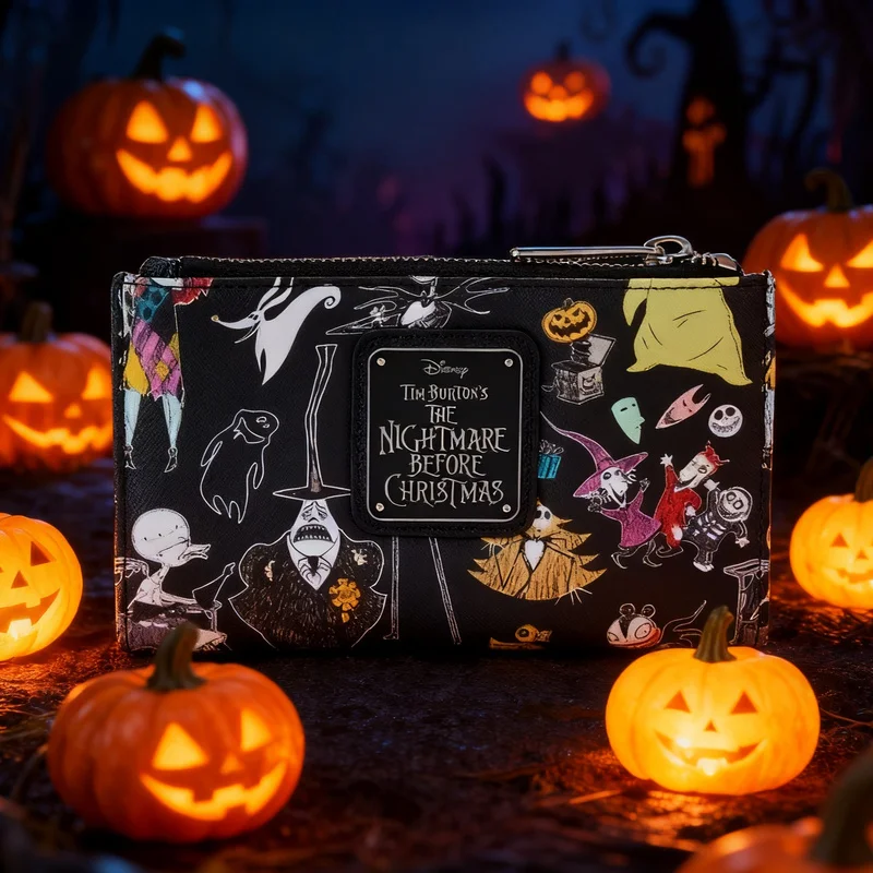 

Кошелек Disney «Кошмар перед Рождеством», милый кошелек с зажимом для денег на Хэллоуин, детский мультяшный чехол для удостоверения личности, праздничный подарок для мальчиков и девочек