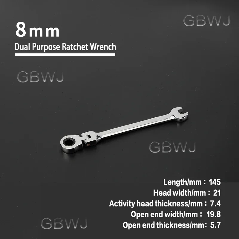 Adjustable Ratchet Wrench 8mm-24mm Repair Quick Wrench Bike Cars Mechanical Workshopl Hand Tool Dual-Purpose Wrench