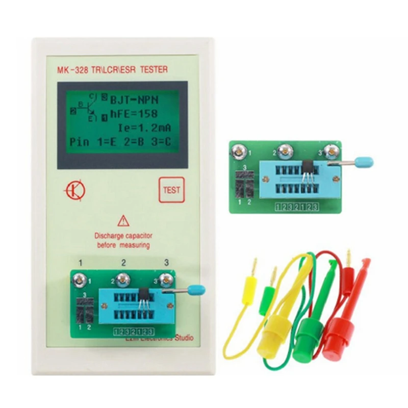 MK-328 Capacitor Resistor Transistor Triode Tester Inductance Capacitance Resistance Meter ESR LCR NPN PNP MOS