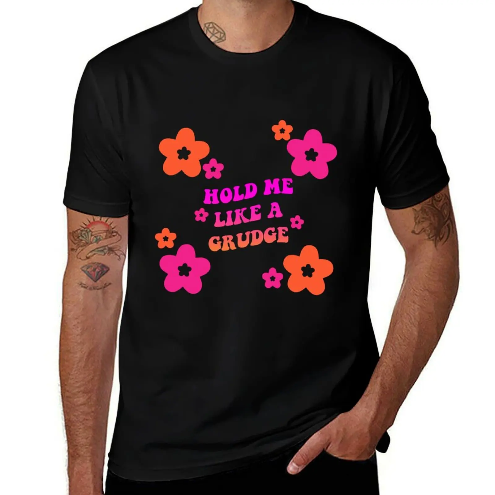 hold me like a grudge T-Shirt anime stuff aesthetic clothes mens vintage t shirts