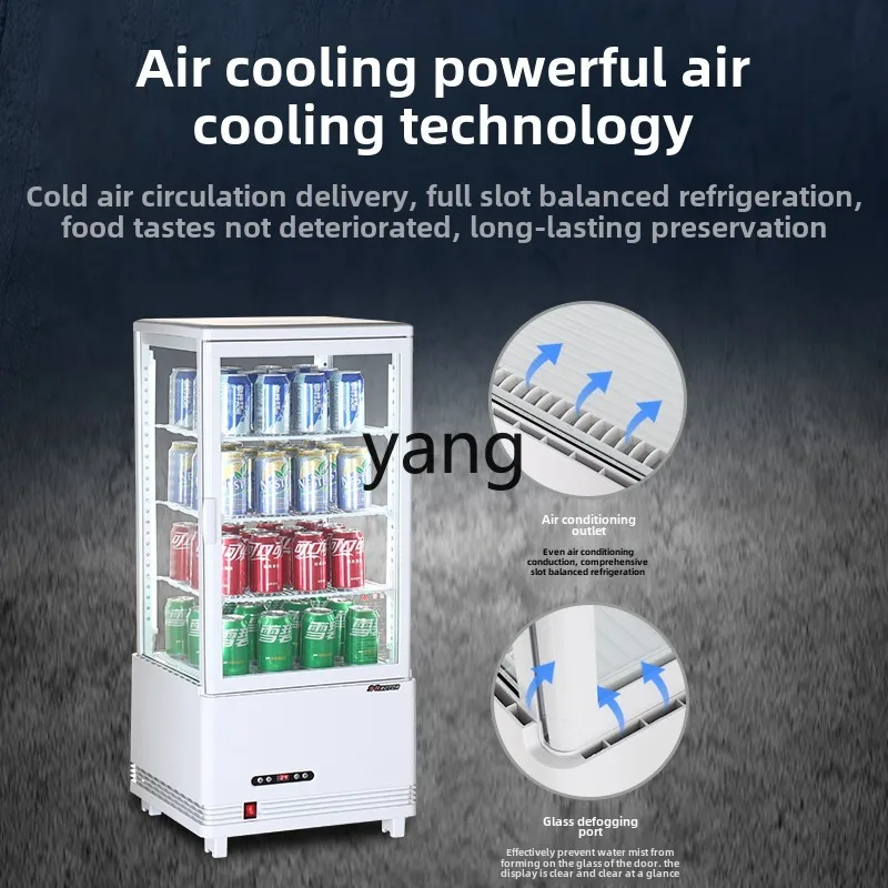 CX hot and cold display four-sided glass vertical table type beverage cake string refrigerator