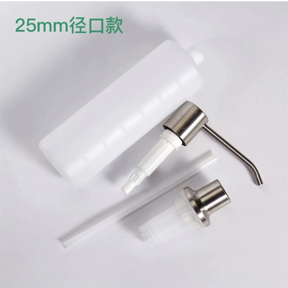 Stainless Steel Liquid Soap Dispenser Black/Silver with Pump Head for Kitchen Detergent Sink Replacement Hand Liquid Dispenser