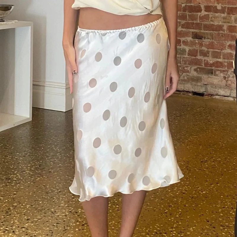 

Элегантные макси-юбки в горошек Tuularose, женские модные облегающие юбки с высокой талией и контрастными вставками, роскошная летняя повседневная женская юбка