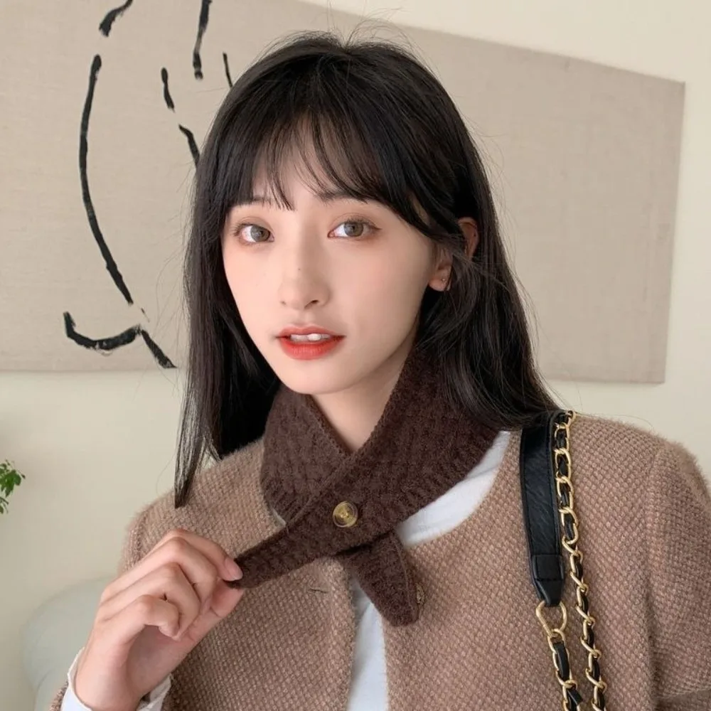 

Модный однотонный вязаный треугольный шарф, сохраняющий тепло, морозостойкий шейный шарф, защитный вязаный женский шарф с крестом