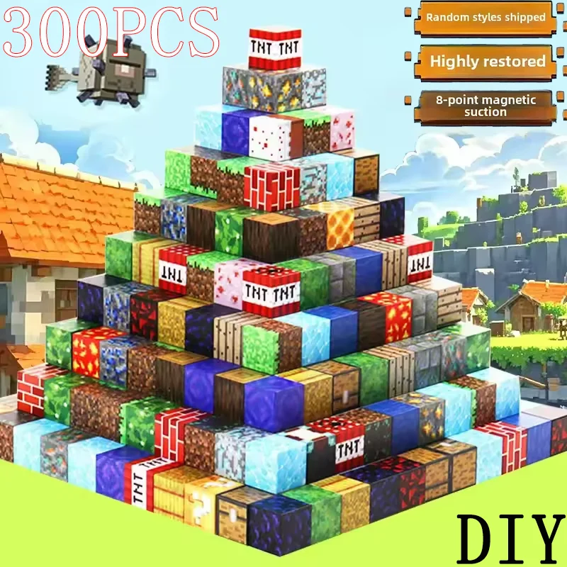 

Новинка 2025 года, 10-300 шт., магнитные блоки, игровой шахтный магнит, миры, игрушки «сделай сам», для мальчиков и девочек, STEM, Монтессори, сенсорные кубики, игровые игрушки, подарки