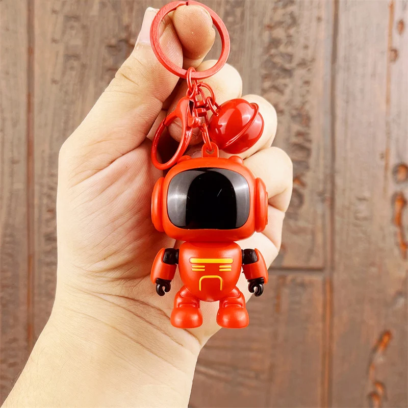 Creative Cute Robot Luminous Night Light Keychain Bag Pendant Ambient Light Car Keychain Women's Cute Accessories Gift