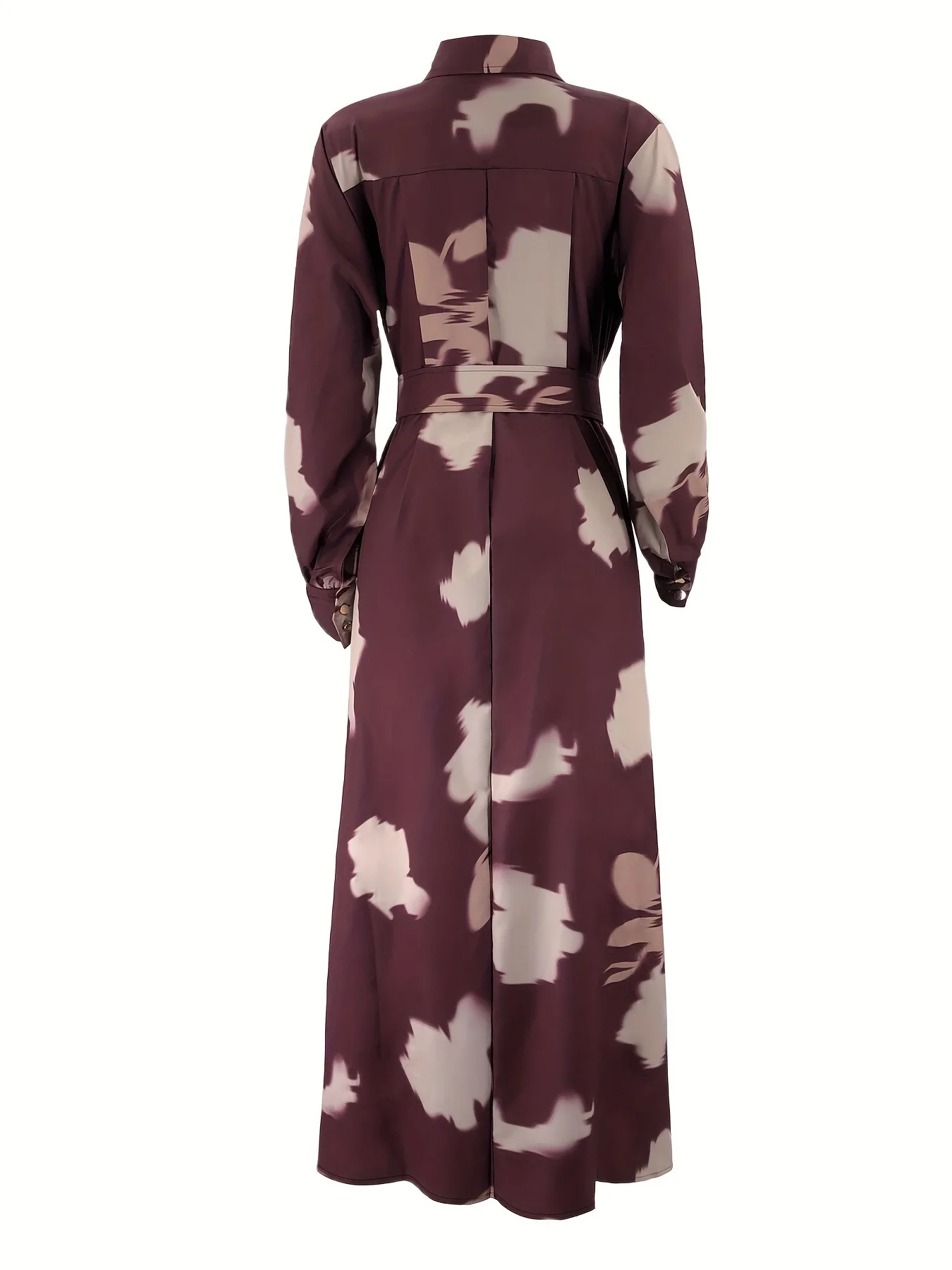 여성을위한 이슬람 abayas 벨트와 턴 다운 칼라 봄 여름 eveing ​​파티 야외 긴 소매 드레스 우아한 사우디 의류
