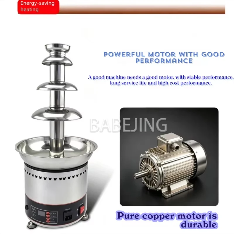 Commercial Chocolate Fountain Machine Stainless Steel Fondue Maker for Catering Buffet Dessert Station