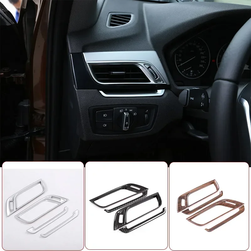 

Car ABS Plastic Chrome Side Air-Conditioning Vent Cover Trim For BMW X2 F47 2018-2021 Carbon fiberX1 f48 2016-2021