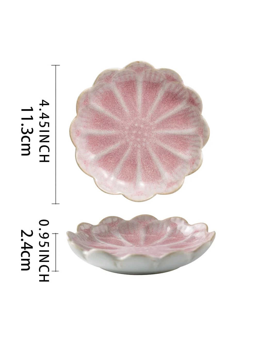 1 pc Ceramic petal shaped jewelry tray, simple irregular jewelry plate, decorative plate for jewelry storage, display view 5