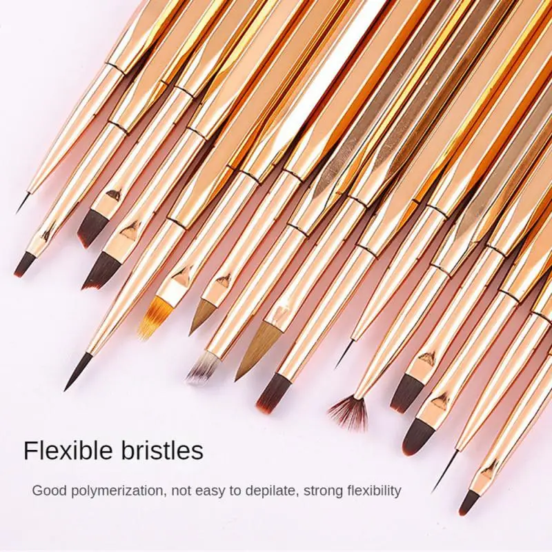 Nail Painting Pen Not Loose Tough Multifunction Nail Pen Nail Brush Soft Elastic Bristles Poking Pen Carving Pen