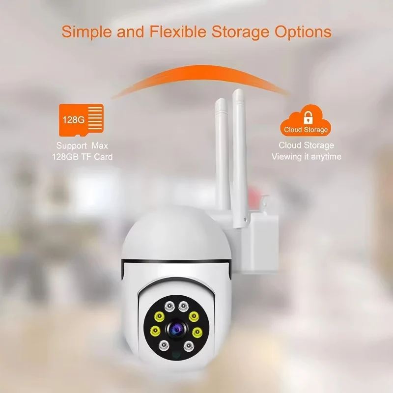 8MP WiFi Camera 2.4G Security Surveillance PTZ IR Night Vision Motion Detection Home Security Camera with 2 Antennas for Child