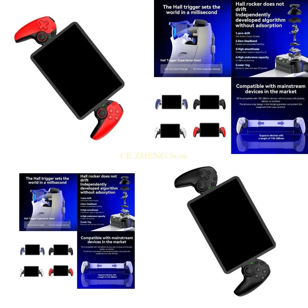 E56B Portable Gamepad Mobile Hall Controller Controller للكمبيوتر الشخصي تحسين السفر للألعاب #1