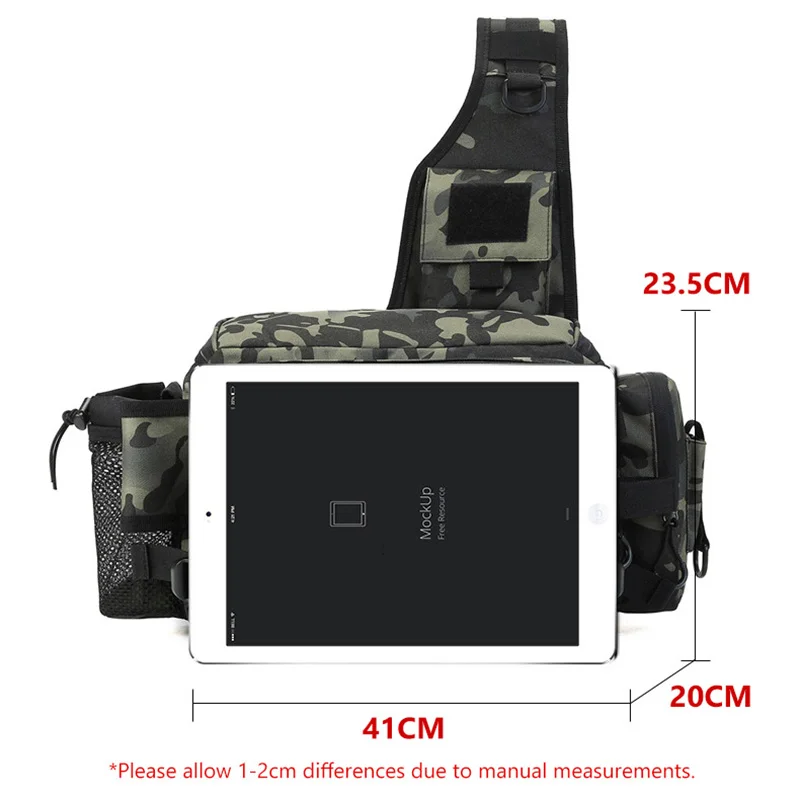 Large Capacity Lure Fishing Bag Multi-Function Waist Bag Fishing Rod Bag Tactical Backpack Shoulder Bag Fishing Gear Bag X232N3