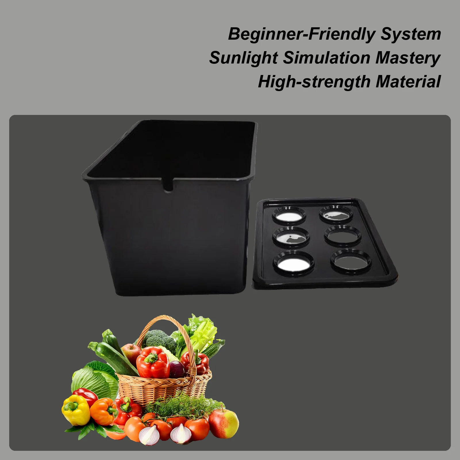 

Внутренняя гидропонная система, комплект гидропонной коробки с 6 отверстиями, садовый ящик для выращивания овощей, цветов, фруктов, домашнего и наружного сада