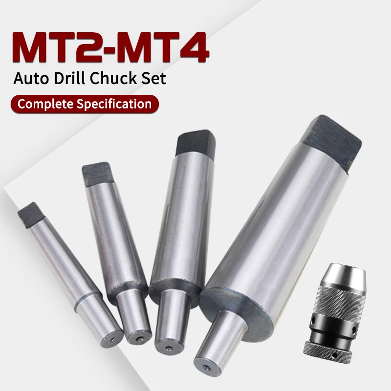 

Auto Drill Chuck Set Reducing Sleeve MT2/3/4 Self-Tightening Drill Chuck 1-13/16mm Combination CNC