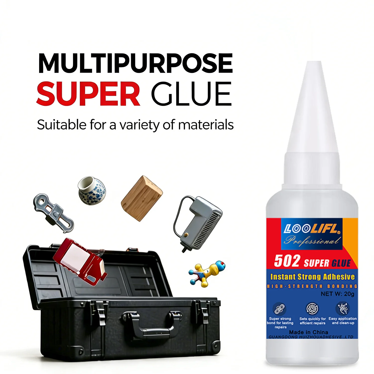 Car Bumper Repair Super Glue Strong Adhesive Auto Rearview Mirror Plastic Crack Fix Quick Dry Waterproof Plastic Welding Glue
