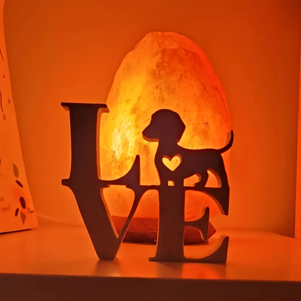 Adorno de estatua de perro salchicha de amor, decoración de escritorio de cachorro salchicha impresa en 3D, estatua de letra y forma de perro con patrón de perro salchicha, regalo para amantes del perro, escultura de a