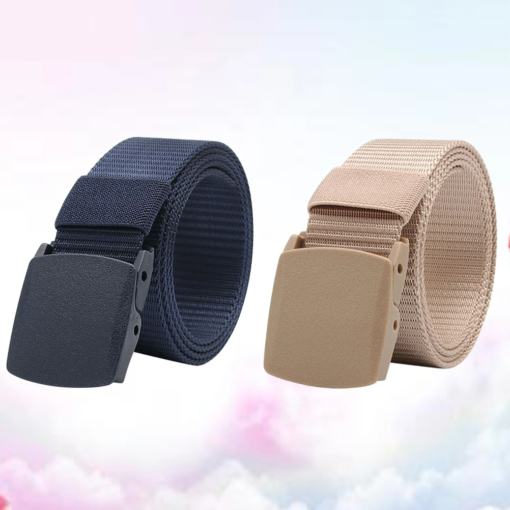 

2 Pcs Canvas Belt Men's Waist Outdoor Training Field for Exploration Casual Student