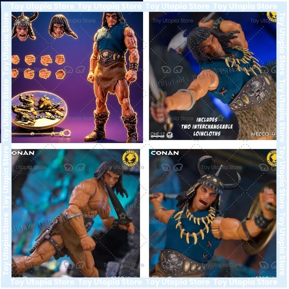 Figura de acción MEZCO ONE:12 Conan El Conquistador y Kit de Expansión, En Stock, Envío Rápido, Coleccionable Premium
