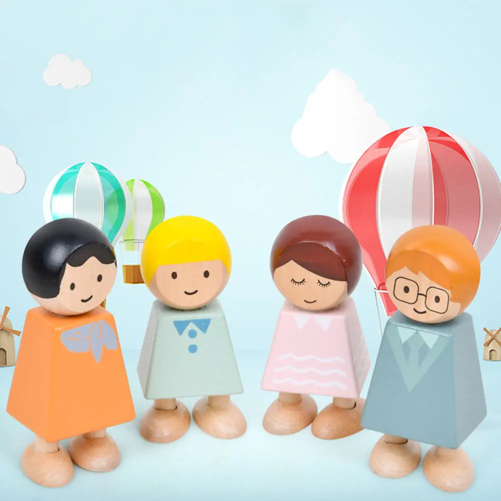 Houten bouwstenen speelgoed kinderen familie cognitie educatief speelgoed felle kleur veilige verf stevig leren tijdens het spelen