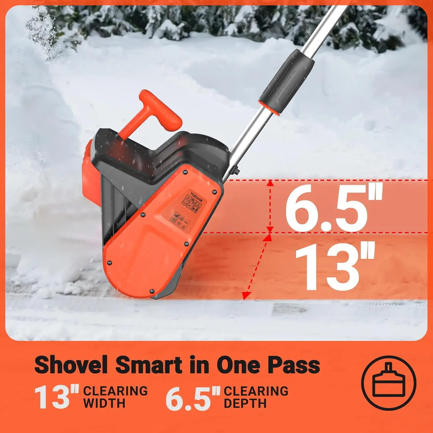 Cordless Snow Shovel, 24V | 13-Inch | 4-Ah Cordless Snow Blower, Battery Snow Blower