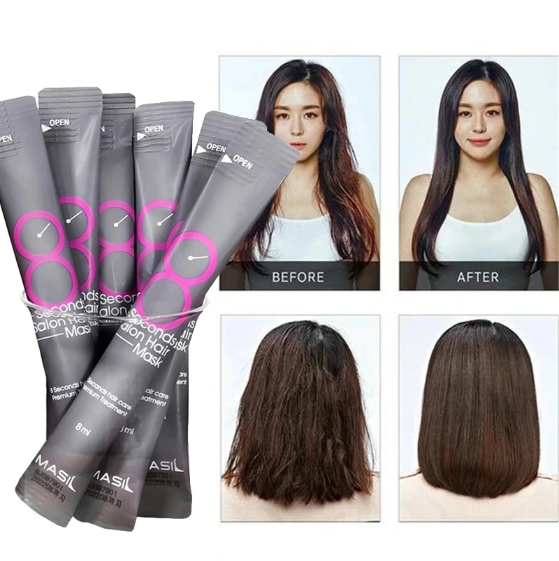 5/10pcs 8 Seconds Salon Hair Mask Masil Hair Restoration Premium Treatments Keratin Repairing Supple Hydration Hair Care Mask