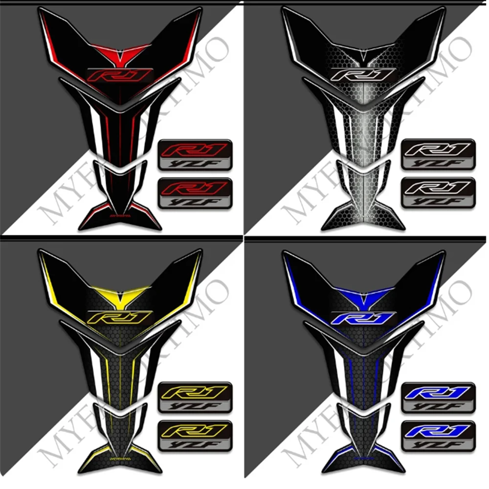 Motorcycle Emblem Logo Gas Knee Kit Tank Pad Stickers Decals Protector For YAMAHA YZF-R1 YZFR1 YZF R1 R 1000