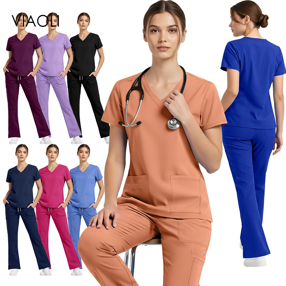 conjunto-de-uniformes-medicos-femininos-para-hospital-roupa-cirurgica-vestuario-de-beleza-blusa-e-calca-para-enfermeiras-odontologicas-acessorios-de-trabalho