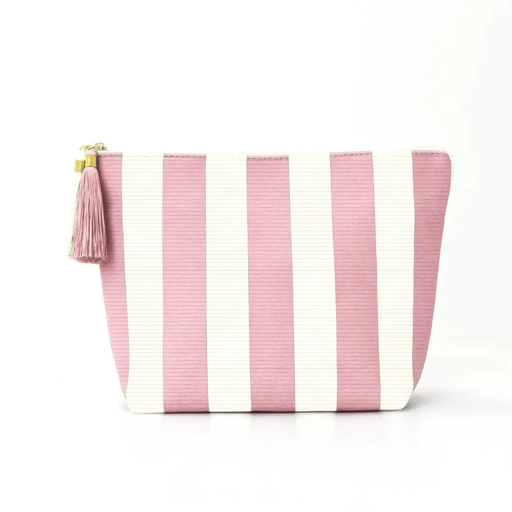 High Aesthetic Corduroy Material Makeup Bag Large Capacity Stripe Pattern Toiletry Bag Storage Bag Fashion Accessory