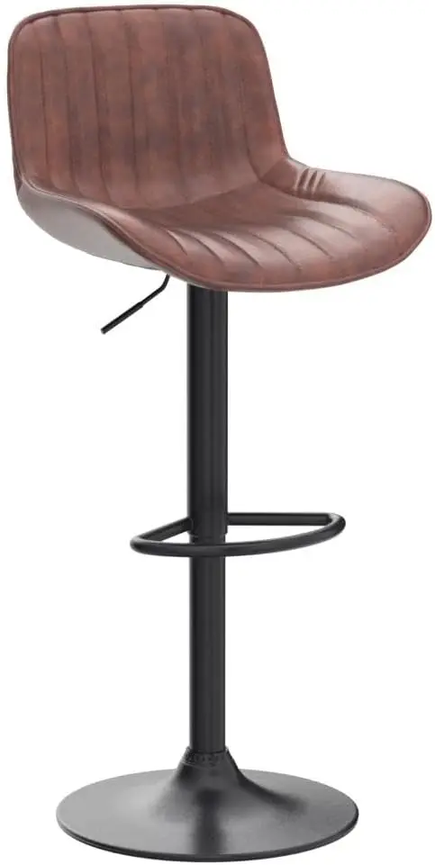 Volans Bar Stools Set of 4, Mid Century Modern Faux Leather Swivel Adjustable Height Bar Stool, Counter Height Pub Bar Chair