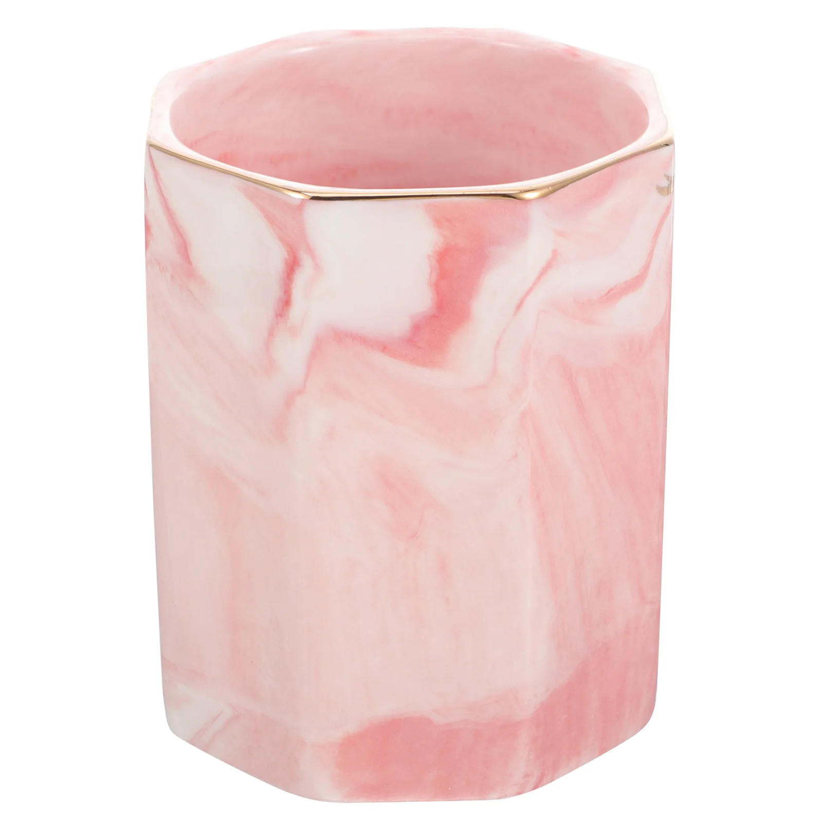 

Colorful Ceramic Pen Holder Large Capacity Gold Edge Elegant Pen Cup Multi-Functional Desk Storage Organizer for Stationery