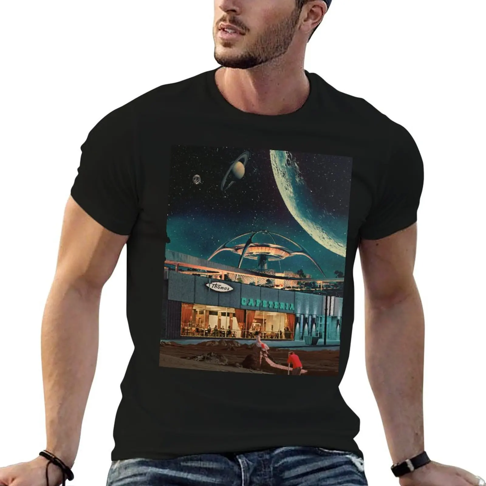 

a Postcard from year 2346 T-Shirt t shirt man designer t shirts for man graphic tees man t shirt heavy cotton T-shirt