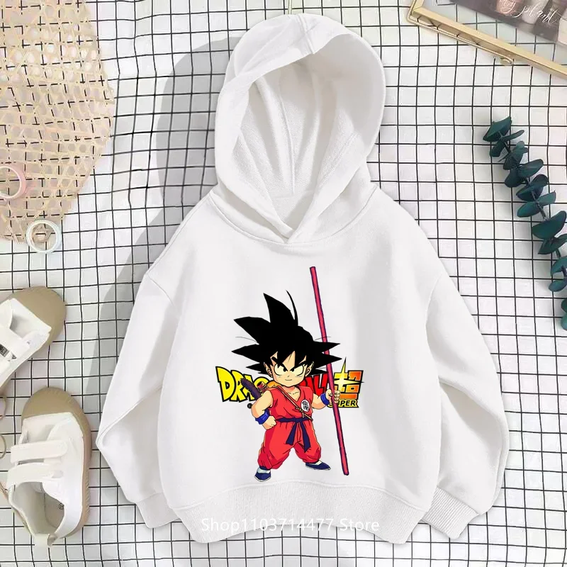 Chłopcy Japonia Anime Dragon Ball Z Goku Cartoon Anime Bluzy Dzieci Ubrania Nastoletnie Topy Dzieci Goku Hip Hop Bluzy